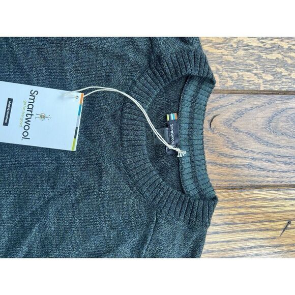 SmartWool Mens Sweater Sparwood Dark Sage Heather Crew Wool Blend Large NWT - Picture 7 of 9